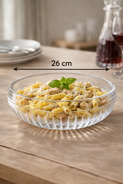 Markasız ucuz Büyük Boy Desenli Şeffaf Cam Kase – Salata, Meyve ve Makarna Su...