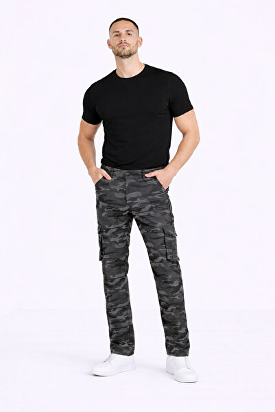 METEOR JEANS Erkek Kamuflaj Desenli Kargo Pantolon – Regular Fit, Çok Cepli, ...