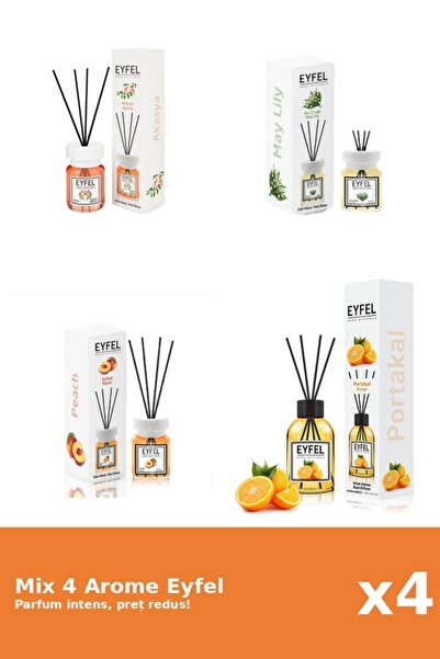 Eyfel Set 4 Mix Eyfel: 1x Acacia, 1x Lacramioare, 1x Piersica, 1x Portocala