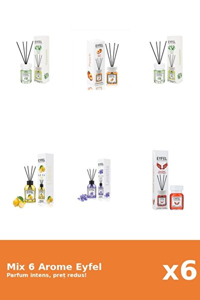 Eyfel Set 6 Mix Eyfel: 2x Iasomie, 1x Lamaie, 1x Lavanda, 1x Piersica, 1x Red...
