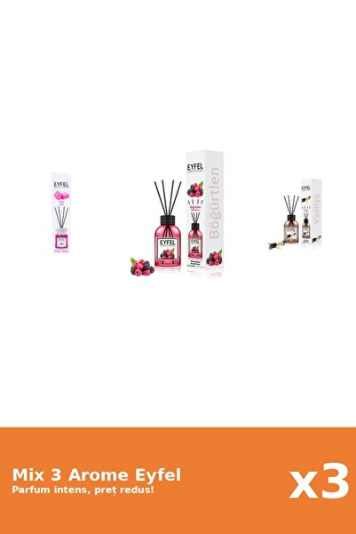 Eyfel Set 3 Mix Eyfel: 1x Bubble Gum, 1x Fructe De Padure, 1x Vanilie