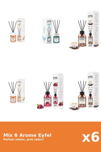 Eyfel Set 6 Mix Eyfel: 2x Acacia, 1x Angel, 2x Cafea, 1x Fructe De Padure