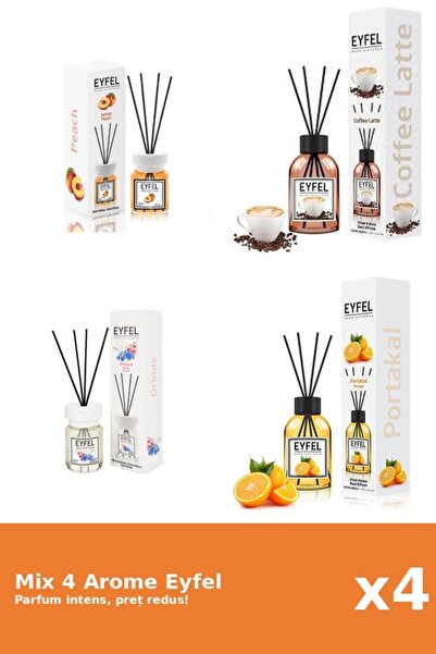 Eyfel Set 4 Mix Eyfel: 1x Cafea, 1x Orhidee, 1x Piersica, 1x Portocala