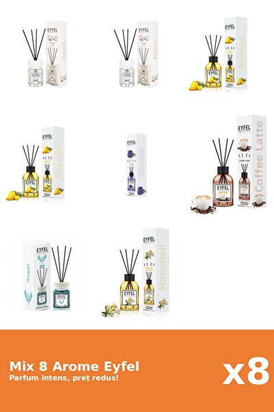 Eyfel Set 8 Mix Eyfel: 2x Ananas, 1x Angel, 2x Bumbac, 1x Cafea, 1x Mana Maic...