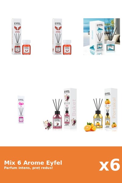 Eyfel Set 6 Mix Eyfel: 1x Bouquet, 1x Bubble Gum, 1x Ocean, 1x Portocala, 2x ...
