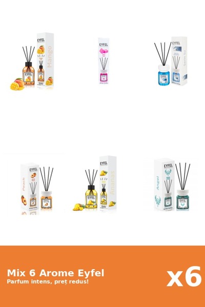 Eyfel Set 6 Mix Eyfel: 1x Ananas, 1x Angel, 1x Gumă de mestecat, 1x Apă rece,...
