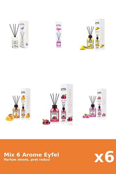 Eyfel Set 6 Mix Eyfel: 1x Ananas, 1x Bubble Gum, 1x Fructe De Padure, 1x Mang...