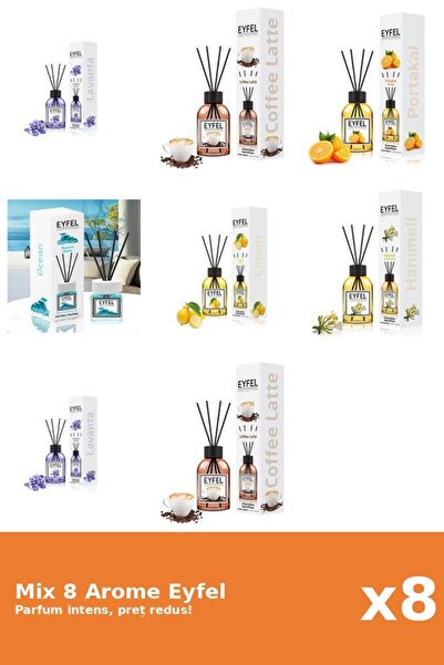 Eyfel Set 8 Mix Eyfel: 2x Cafea, 1x Lamaie, 2x Lavanda, 1x Mana Maicii Domnul...