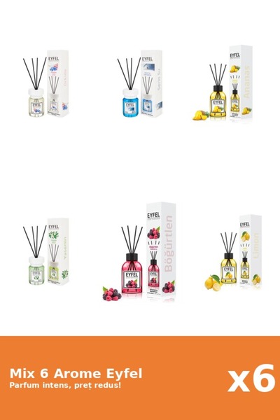 Eyfel Set 6 Mix Eyfel: 1x Ananas, 1x Cool Water, 1x Fructe De Padure, 1x Iaso...