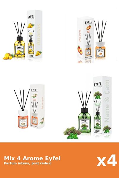 Eyfel Set 4 Mix Eyfel: 1x Acacia, 1x Ananas, 1x Piersica, 1x Pin Si Menta