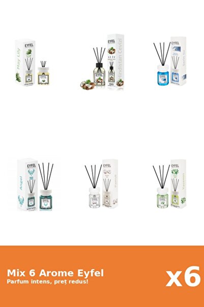 Eyfel Set 6 Mix Eyfel: 1x Angel, 1x Bumbac, 1x Cool Water, 1x Iasomie, 1x Lac...