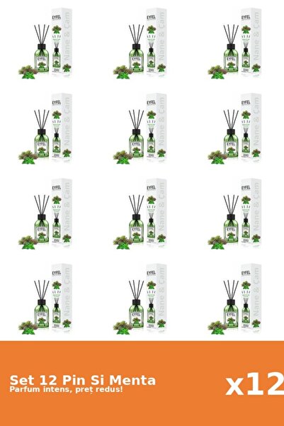 Eyfel Set 12 Odorizant Pin Si Menta, 120 ml