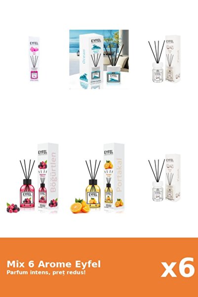 Eyfel Set 6 Mix Eyfel: 1x Bubble Gum, 2x Bumbac, 1x Fructe De Padure, 1x Ocea...