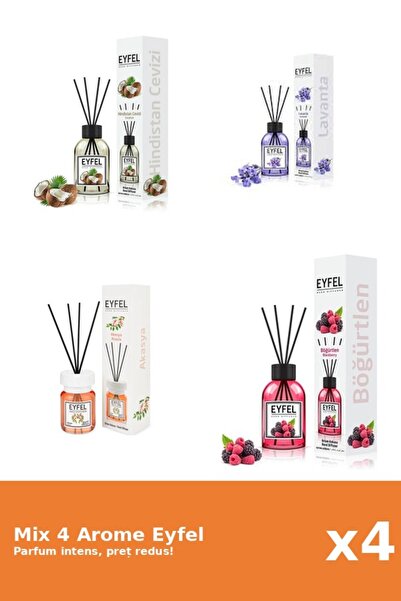 Eyfel Set 4 Mix Eyfel: 1x Acacia, 1x Fructe De Padure, 1x Lavanda, 1x Nuca De...