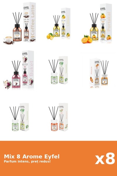 Eyfel Set 8 Mix Eyfel: 1x Acacia, 1x Bouquet, 1x Cafea, 2x Iasomie, 1x Lamaie...