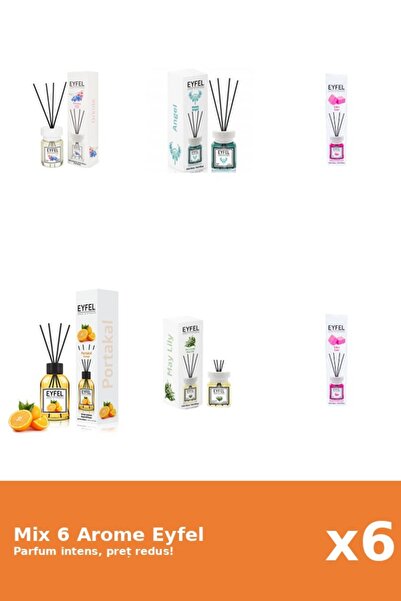 Eyfel Set 6 Mix Eyfel: 1x Angel, 2x Bubble Gum, 1x Lacramioare, 1x Orhidee, 1...