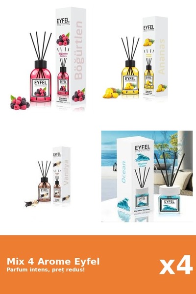 Eyfel Set 4 Mix Eyfel: 1x Ananas, 1x Fructe De Padure, 1x Ocean, 1x Vanilie