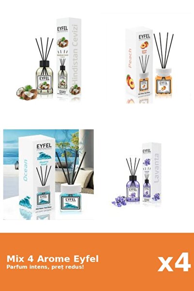 Eyfel Set 4 Mix Eyfel: 1x Lavanda, 1x Nuca De Cocos, 1x Ocean, 1x Piersica