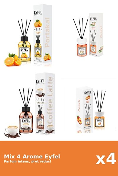 Eyfel Set 4 Mix Eyfel: 1x Acacia, 1x Cafea, 1x Piersica, 1x Portocala