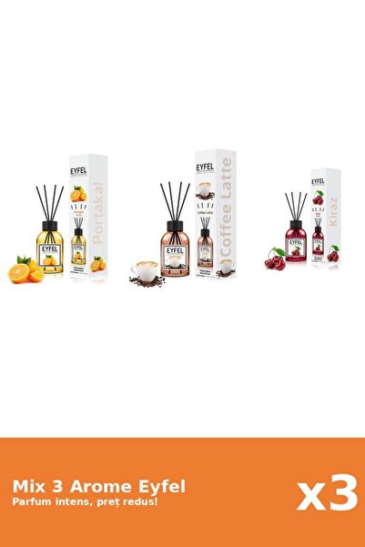 Eyfel Set 3 Mix Eyfel: 1x Cafea, 1x Cirese, 1x Portocala