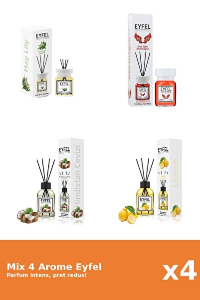 Eyfel Set 4 Mix Eyfel: 1x Lacramioare, 1x Lamaie, 1x Nuca De Cocos, 1x Red Dr...