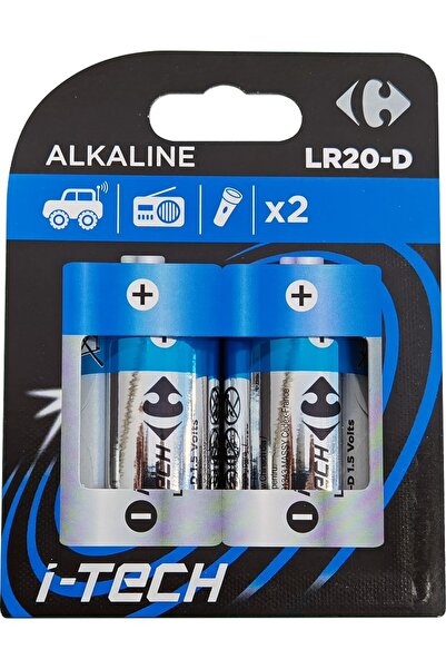 Carrefour Set 2 baterii alcaline LR20-D I-Tech