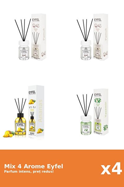 Eyfel Set 4 Mix Eyfel: 1x Ananas, 2x Bumbac, 1x Iasomie