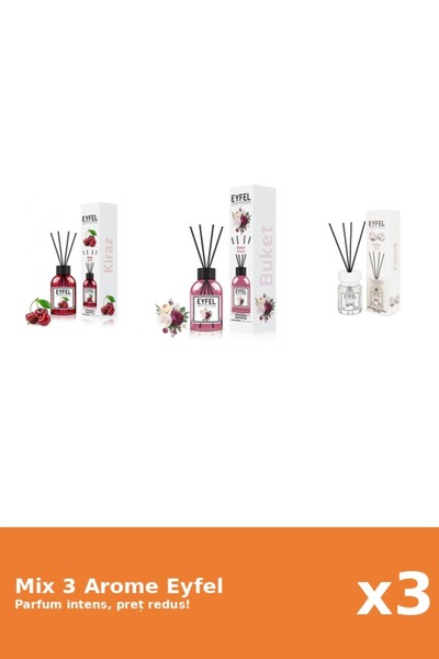 Eyfel Set 3 Mix Eyfel: 1x Bouquet, 1x Bumbac, 1x Cirese