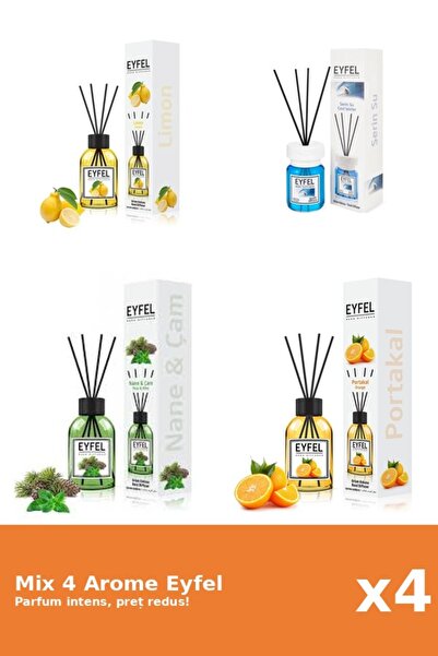 Eyfel Set 4 Mix Eyfel: 1x Cool Water, 1x Lamaie, 1x Pin Si Menta, 1x Portocala