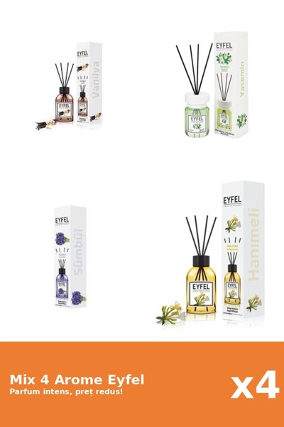 Eyfel Set 4 Mix Eyfel: 1x Jasmine, 1x Manna of the Virgin, 1x Vanilla, 1x Hya...
