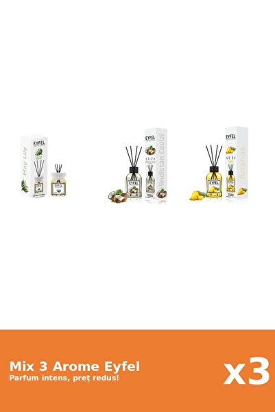 Eyfel Set 3 Mix Eyfel: 1x Ananas, 1x Lacramioare, 1x Nuca De Cocos