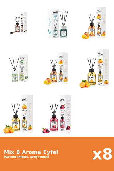 Eyfel Set 8 Mix Eyfel: 1x Angel, 1x Fructe De Padure, 1x Iasomie, 2x Mango, 2...
