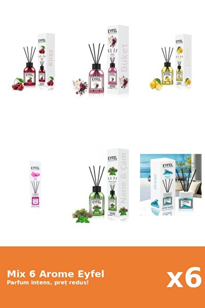 Eyfel Set 6 Mix Eyfel: 1x Bouquet, 1x Bubble Gum, 1x Cirese, 1x Lamaie, 1x Oc...