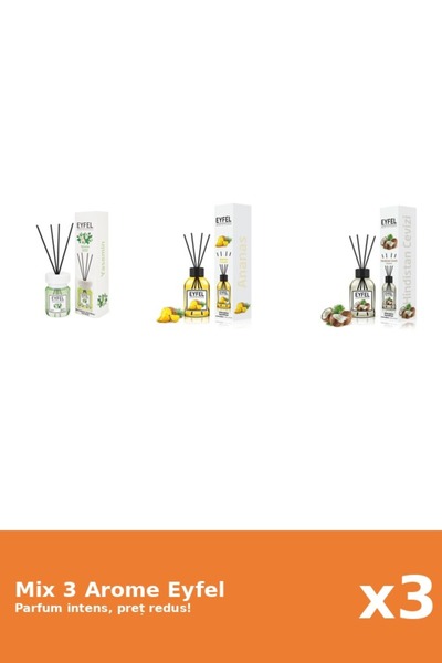 Eyfel Set 3 Mix Eyfel: 1x Ananas, 1x Iasomie, 1x Nuca De Cocos