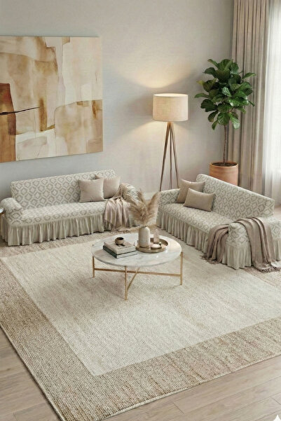 kutlale Jacquard 3+3 Ottoman Pattern Sofa, Couch, Sofa Bed Cover, with Skirt,...