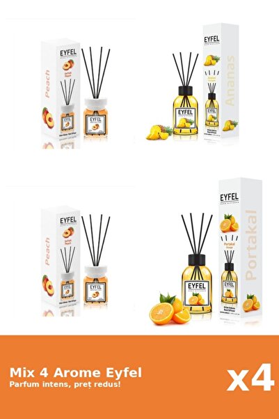 Eyfel Set 4 Mix Eyfel: 1x Ananas, 2x Piersica, 1x Portocala