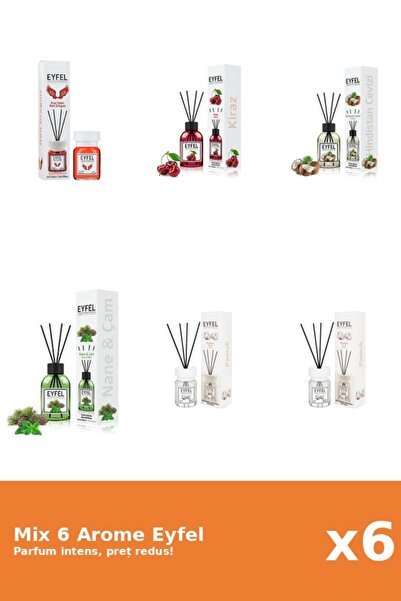 Eyfel Set 6 Mix Eyfel: 2x Bumbac, 1x Cirese, 1x Nuca De Cocos, 1x Pin Si Ment...