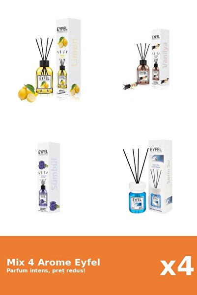 Eyfel Set 4 Mix Eyfel: 1x Cool Water, 1x Lamaie, 1x Vanilie, 1x Zambile