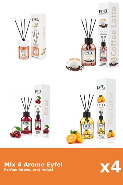 Eyfel Set 4 Mix Eyfel: 1x Acacia, 1x Cafea, 1x Cirese, 1x Portocala