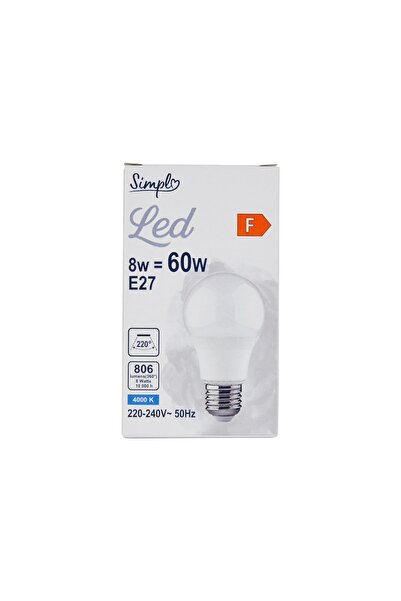 Simpl Bec LED Simpl, E27, 8 W (60 W), 806 lm, 4000 K