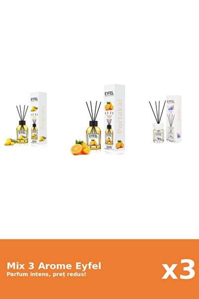 Eyfel Set 3 Mix Eyfel: 1x Ananas, 1x Orhidee, 1x Portocala