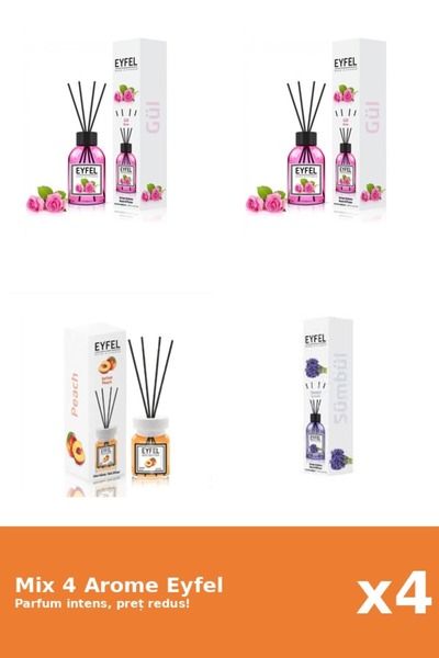 Eyfel Set 4 Mix Eyfel: 1x Piersica, 2x Trandafir, 1x Zambile