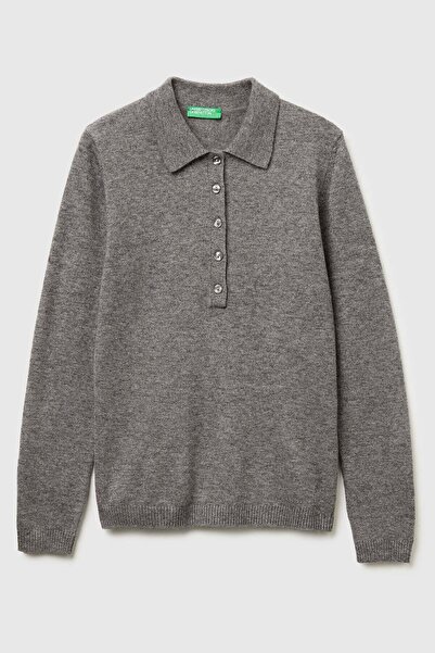 United Colors of Benetton Gray Women's / Girls' Wool and Cashmere Blend Regul...