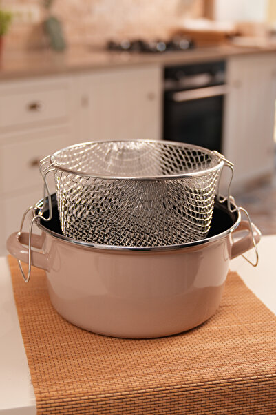 | L'ESSENCE PURE SERIES | 22 CM EMAYE KIZARTMA TENCERESİ | TOPRAK