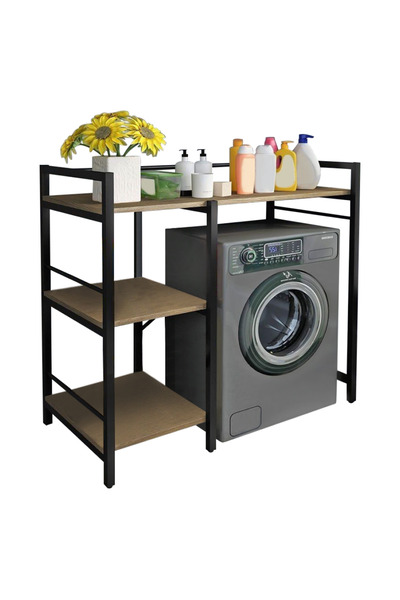 DFH Raft deasupra mașinii de spălat stejar negru Barnet 100x60x111.5 cm