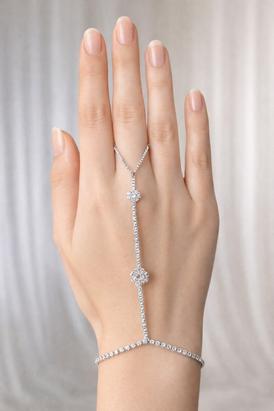 PABALAS Stainless Steel Stone Shahmeran Bracelet – Silver Color Women's Bracelet