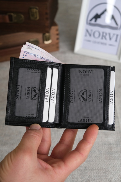 Norvi Leather Genuine Leather Wallet with Coin Compartment 1288