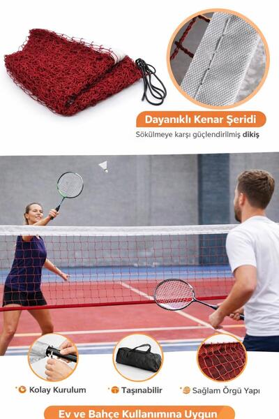 Leyaton Badminton Filesi 3 mm Polmamıd 4 Tarafı Bantlı Özel Çantalı