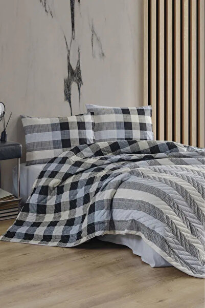 Kristal طقم غطاء لحاف رانفورس مزدوج - 4 قطع - 100% قطن - علبة فاخرة أصلية - ل...