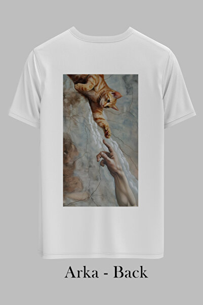 OXVİN Radoznalost mačke - T-shirt sa običnim printom